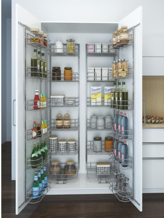 4 Tier -Cargo Duo Basket Holder Frame and Pull out basket & Door shelf- Minimum inside Carcase height - 1215 mm- For outer cabinet Width 600 mm