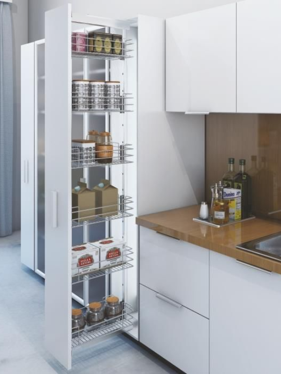 5 Layer - Cargo Larder For carcase outer width 450 mm-comes with Basket holder, Runner - 80 kg , Frame and Stainless Steel wire baskets