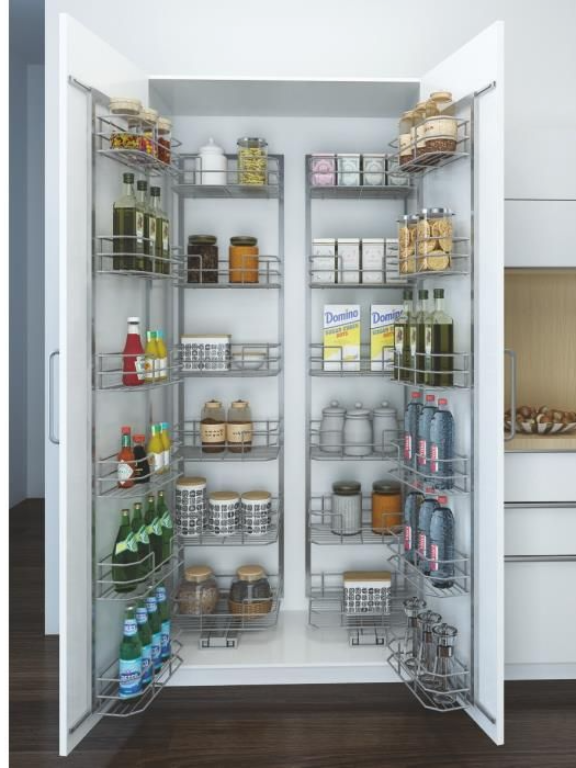 6 Tier -Cargo Duo Basket Holder Frame and Pull out basket & Door shelf- Minimum inside Carcase height - 1800 mm-For outer cabinet Width 450 mm
