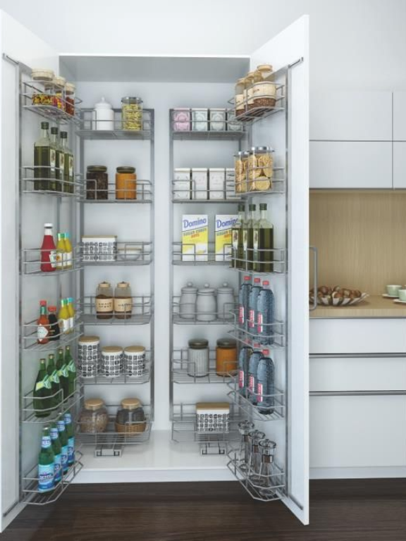 6 Tier -Cargo Duo Basket Holder Frame and Pull out basket & Door shelf- Minimum inside Carcase height - 1800 mm- For outer cabinet Width 600 mm