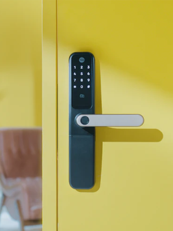 ByYou Mortise Smart Door Lock with 5 Way Unlocking Fingerprints, In-built Bluetooth, PIN Code, RFID Tag, Manual Key (Black/Gold)
