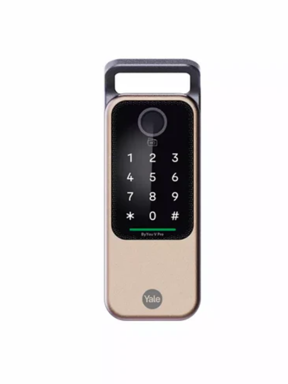 ByYou V Pro Smart Door Lock with 5 Way Unlocking Fingerprints, In-built Bluetooth, PIN Code, RFID Tag, Manual Key (Black/Gold)
