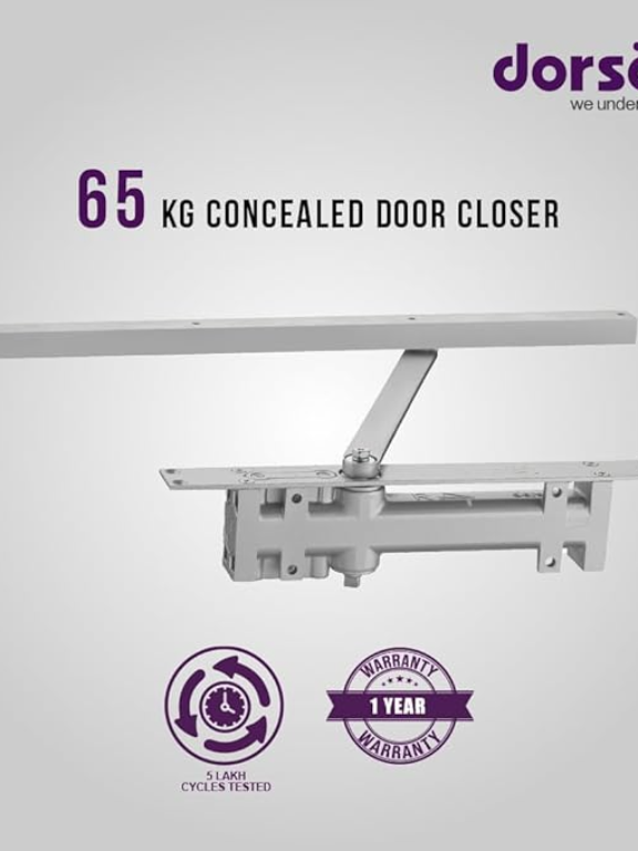 Dorset Concealed Door Closer | Max Door Weight - Upto 65 Kg | Adjustable Speed & Hold-Open Arm| Durable & Tested for 500,000 Cycles, Ideal for Residential/Commercial Use