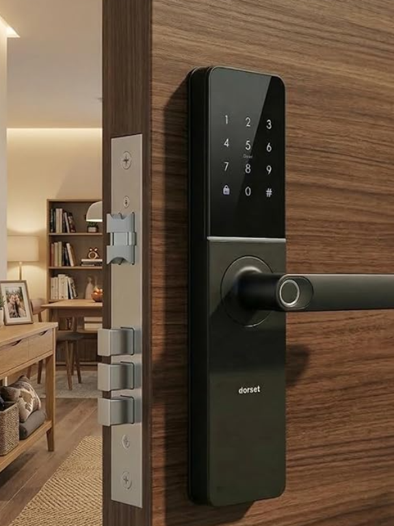 Dorset DG 102 Mortise Digital Door Lock with Fingerprint, Password, RFID & Key Access | Anti-Theft Password & Intrusion Detection | Auto & Manual Locking Modes | 3-Year Warranty, Graphite Matt Finish