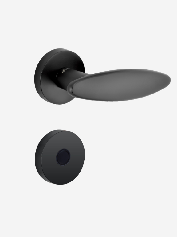 Dorset Digital Mortise handle with fingerprint lock GRAVELLO Black matt finish