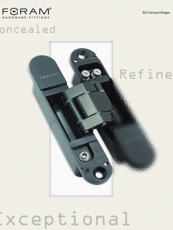 Foram 3D CON 60 Black (60 kg) Concealed Invisible Door Hinges, Mrp Per Piece