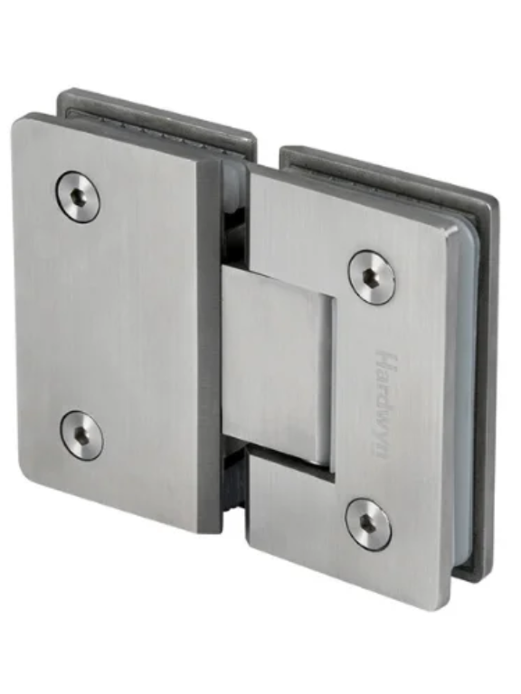 SS Glass to Glass Hinges 180 Degree For Glass Doors in Shower Fittings Hardwyn brand