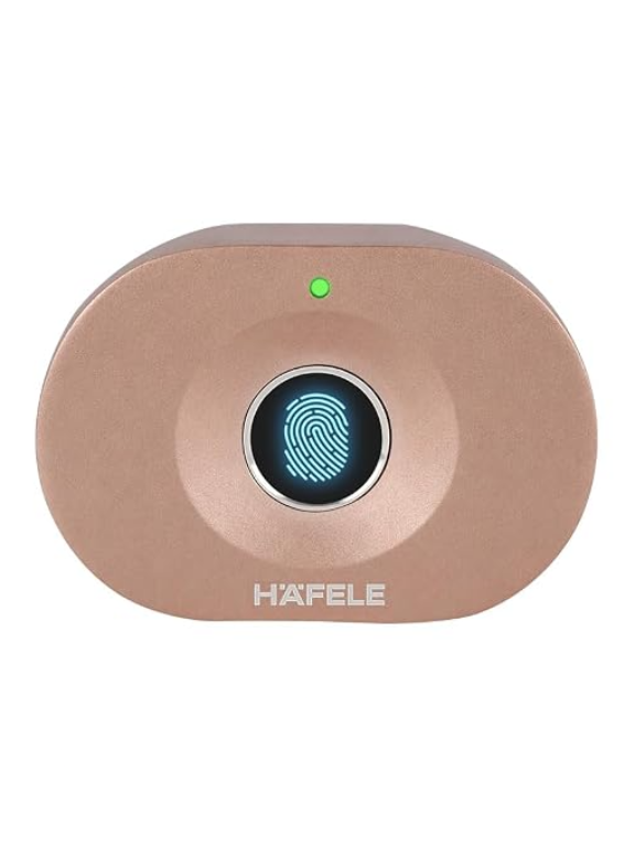 Hafele Kabi-Iris Cabinet Lock, Rose Gold, Capacitive Fingerprint Access, Status Indicator, Smart Lock for Cabinet and Drawers
