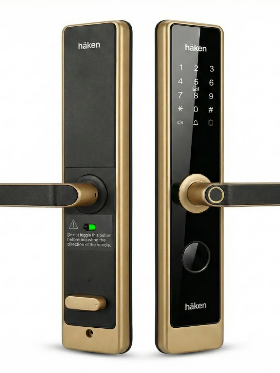 HDLF M61 Digital Mortise Door Lock for Wooden Door | 5-Way Smart Access: Fingerprint, PIN, RFID, App & Key | WiFi Smart Security | Coffee Brown