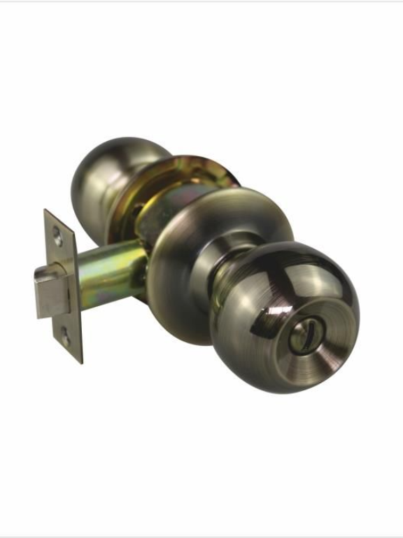 Hettich HCK 01 AB WC: One side Knob and other side emergency release slot, without key (for Washroom doors), dia 65 mm-Cylindrical Knob Set