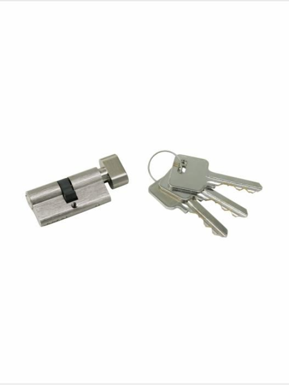 Hettich HTCL 70 : One side key and one side knob 70 mm, for max door thickness - 50 mm - SS Finish (with 3 Mechanical key)