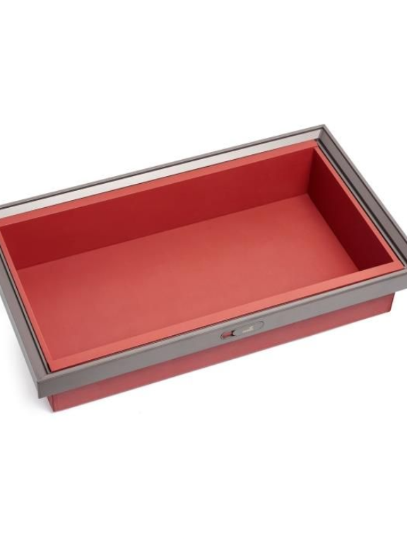 Hettich Leather Storage Basket 600 mm - Grey Finish (W x D x H) - 564(W) x 465(D) x 170(H) mm