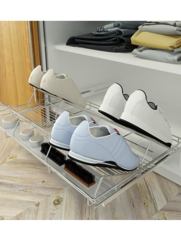 Hettich Shoe Rack For 600 mm cabinet width with accessory plate. (Horizontal) - 600 mm