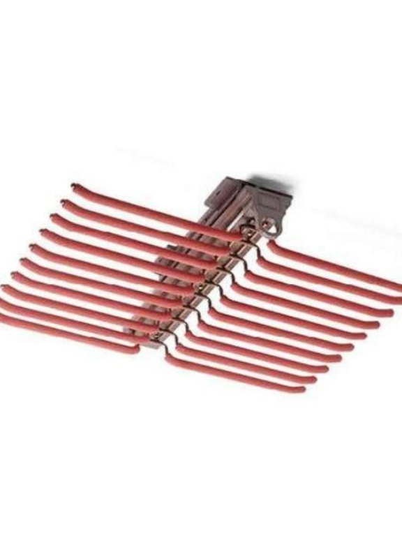 Hettich Top Mounted Pants Rack with Two Row 700 mm - Mocha Finish (W x D x H) - 630(W) x 455(D) x 115(H) mm