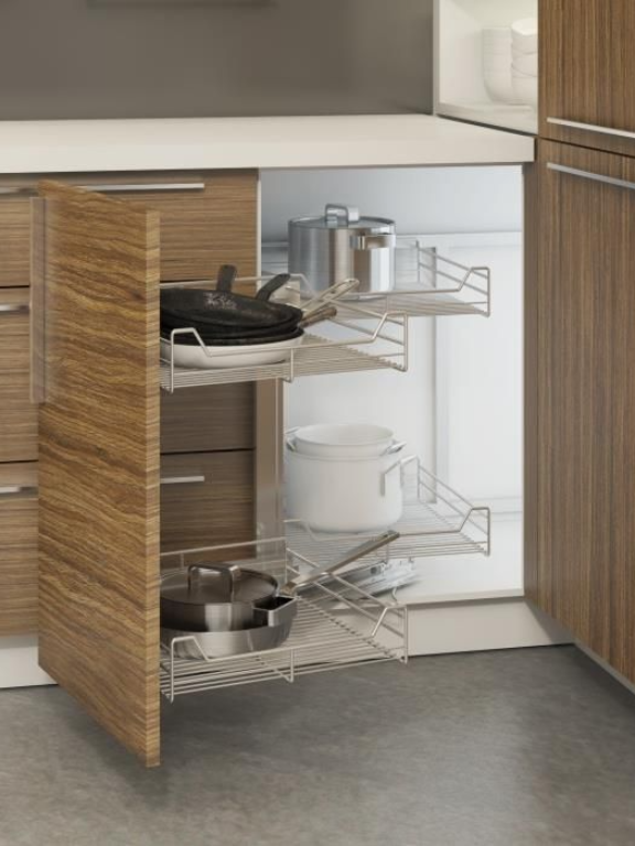 Moving Corner Cargo Series mechanism - Chrome Finish with set of 4 baskets