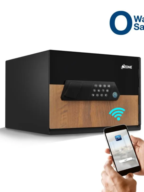 Ozone 16 Litres Wi-Fi Safe Locker for Home & Office – Fingerprint Lock, 3-in-1 Unlocking (OzoLife App, Fingerprint & Password), Size: 250H x 350W x 250D mm, Weight: 10 kg, 2-Year Warranty