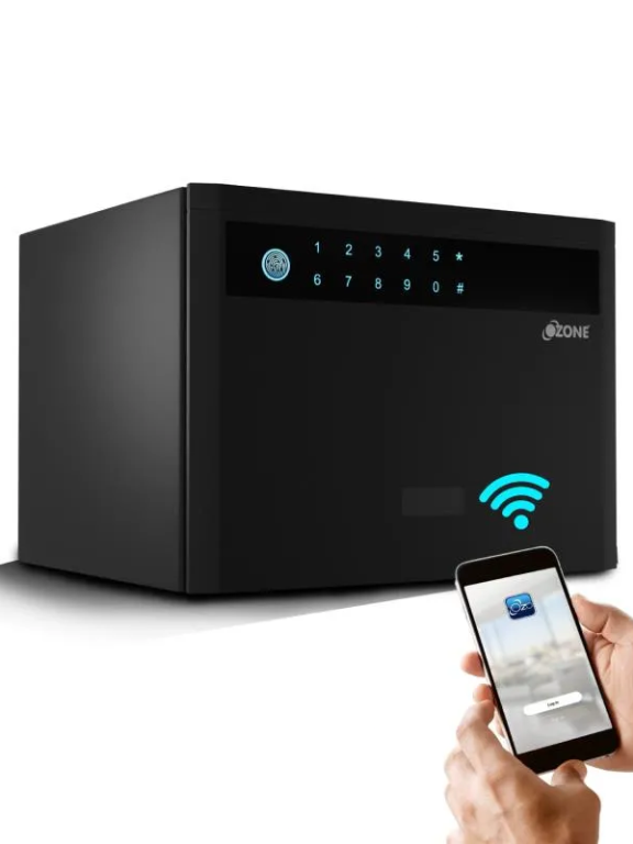 Ozone 20 Litres Wi-Fi Safe Locker for Home & Office – Fingerprint Lock, 3-in-1 Unlocking (OzoLife App, Fingerprint & Password), Size: 250H x 350W x 302D mm, Weight: 12 kg, 2-Year Warranty