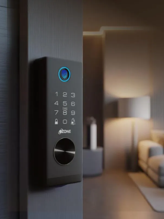 Ozone Vertibolt Lock for Wooden & Metal Doors, 4-Way Access, OzoLife App, Fingerprint, Password, RFID Card, 30-50 mm Door Thickness, Free Installation, 2 Years Warranty