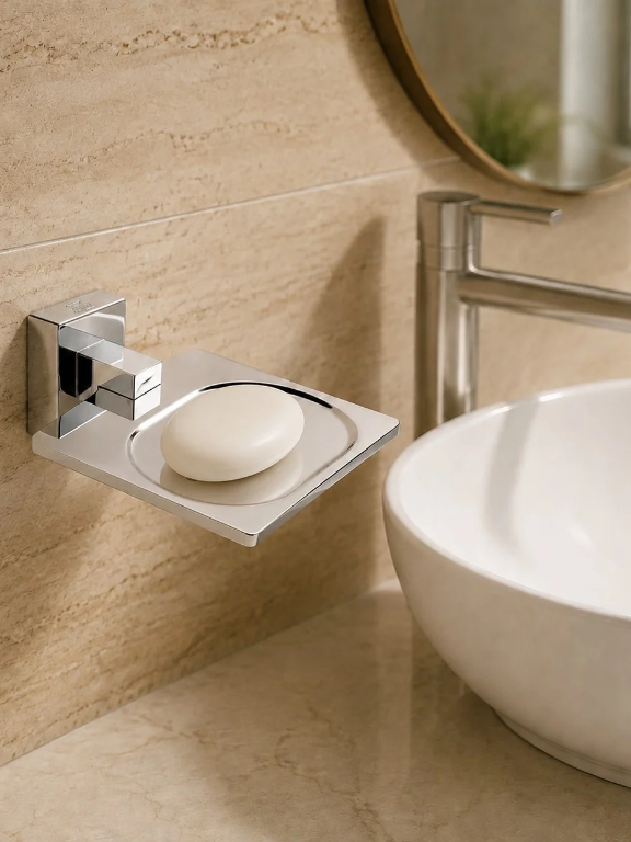 Perk Premium Forging Solid Square Soap Dish | Qubix Series