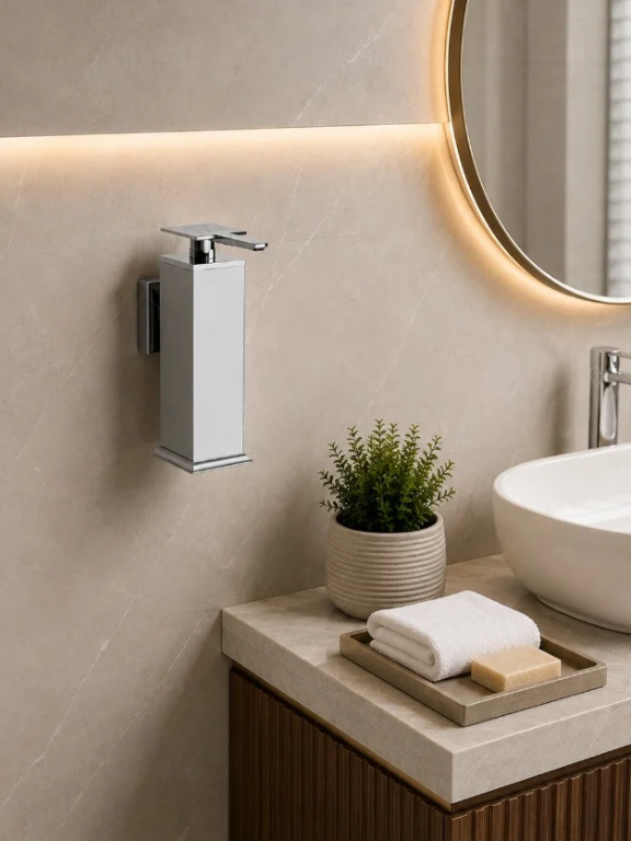 Perk Premium Square Soap Dispenser | Qubix Series