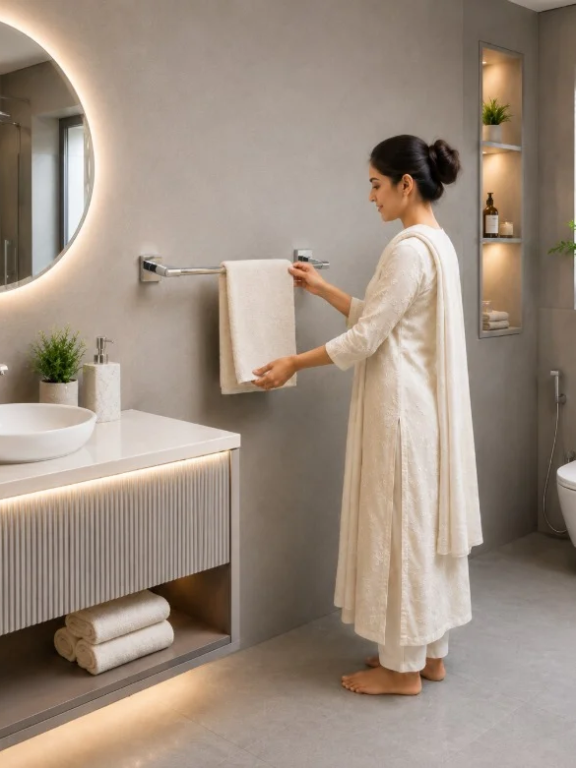 Perk Premium Towel Bar 450 MM | Qubix Series