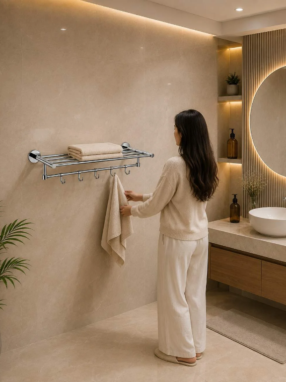 Perk Premium Towel Bar with Hook 600mm | Conti-DX Series