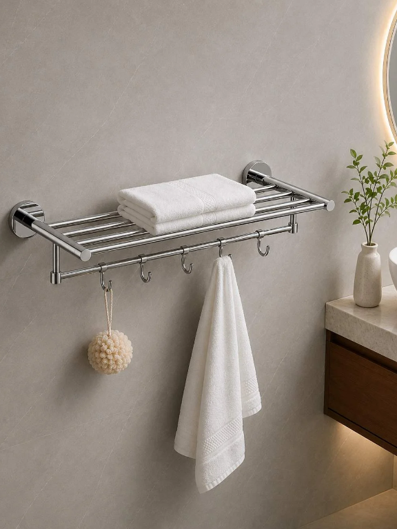 Perk Premium Towel Rack With Hook 600 MM | Qubix Series