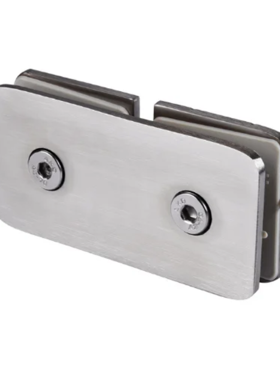 SS Glass to Glass Connector 180 Degree for Fixed Partition or Doors in Shower Fittings Small Size Hardwyn Brand