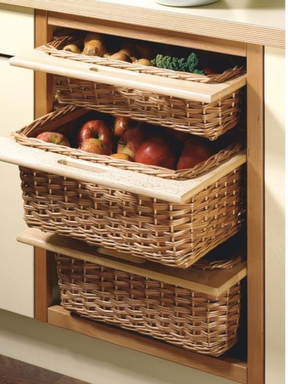 Wicker Baskets with Beech Runner