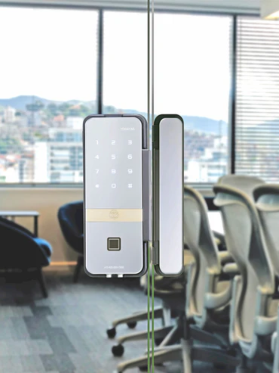YDG 413 GL Biometric Smart Glass Door Lock, Mirror Finish