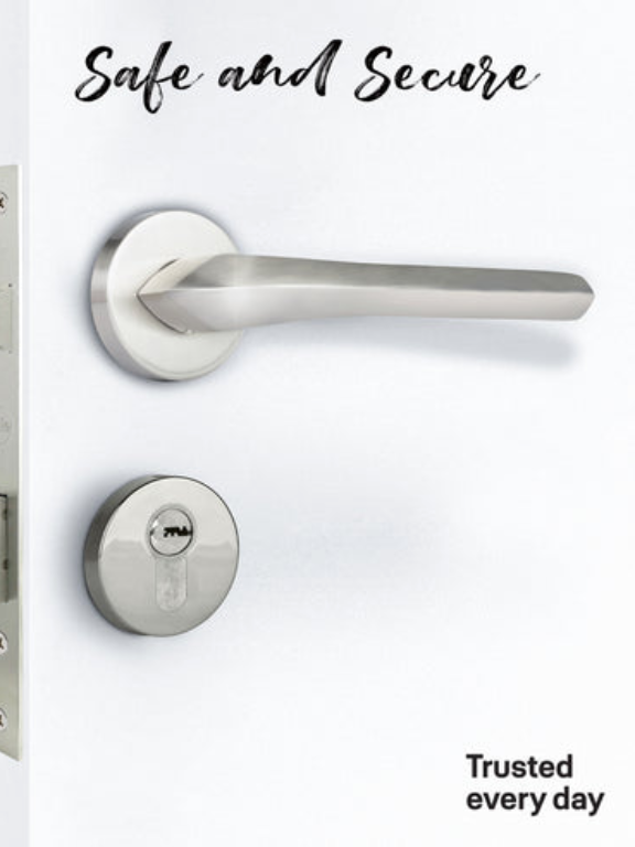YPBL-808-Solid Brass Premium Lever Handle, Satin Steel